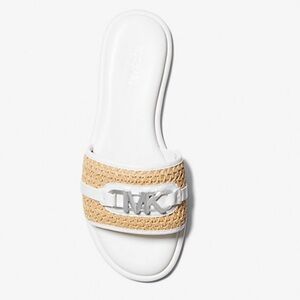 Michael Kors Embers Slide embellished straw slide open weave sandal Size 7
